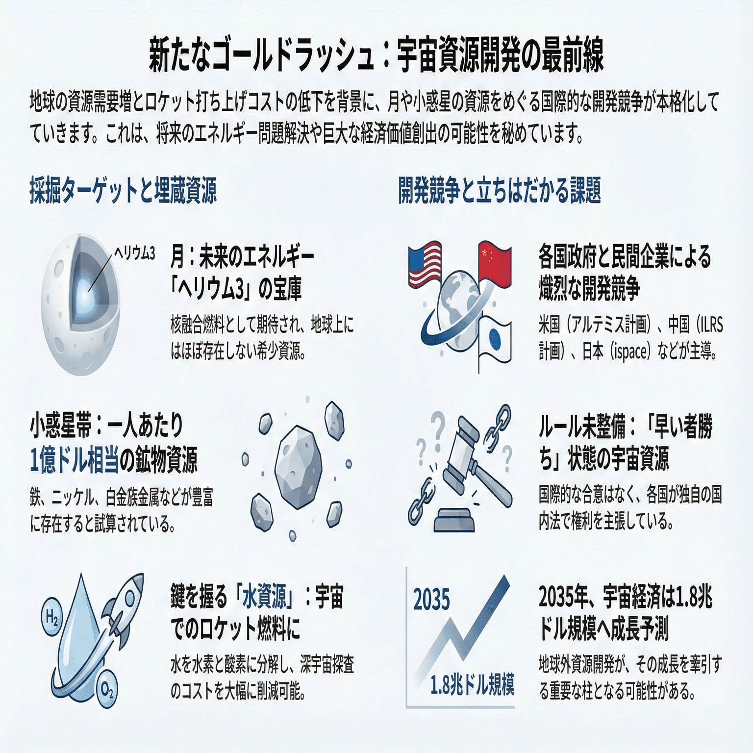 地球外資源開発の最前線——月と小惑星をめぐる新たな資源競争｜宇宙