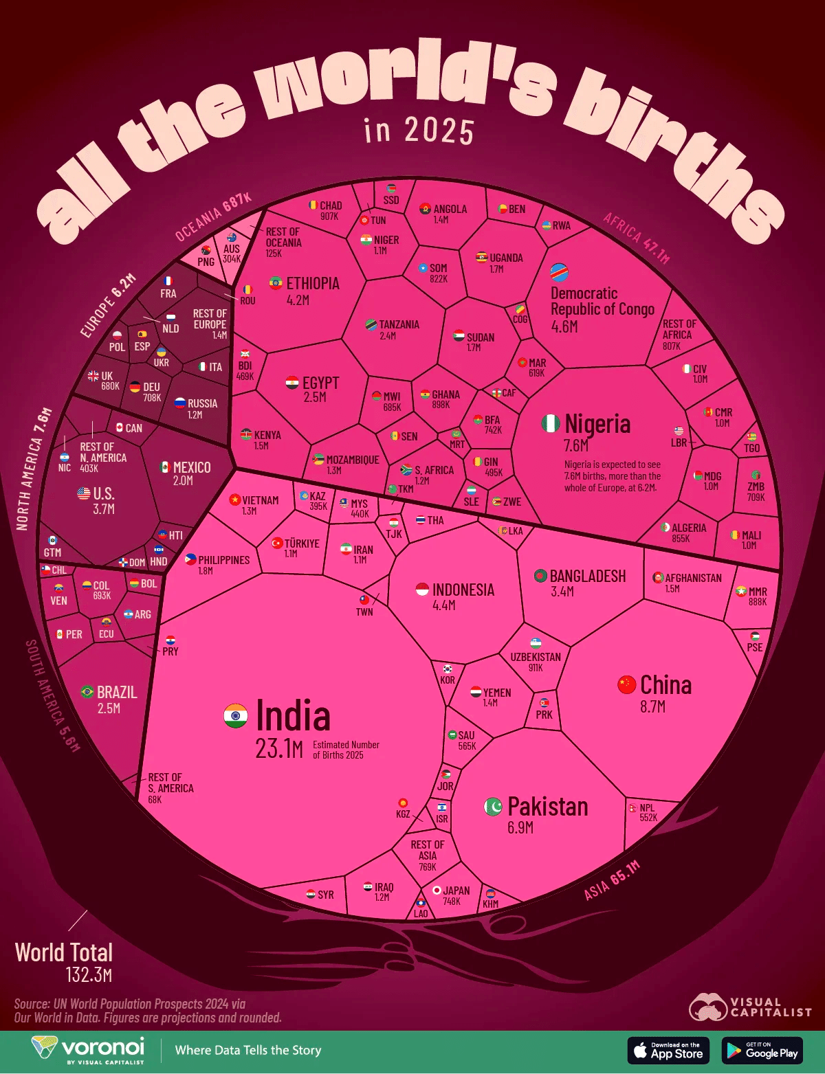 2025年 世界の出生数｜Pierre Moriyama