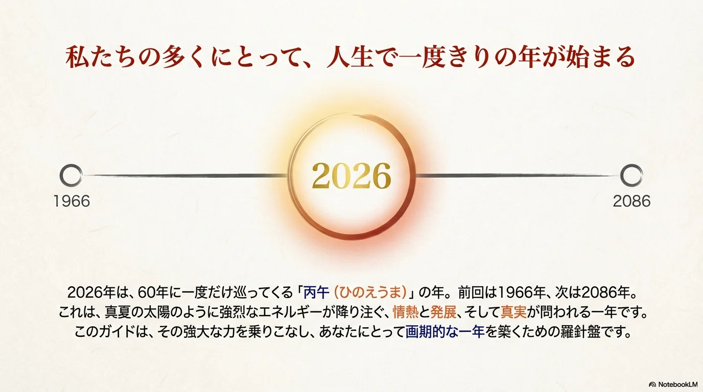 2026年元旦：丙午（ひのえうま）が照らす情熱と真実の一年へようこそ