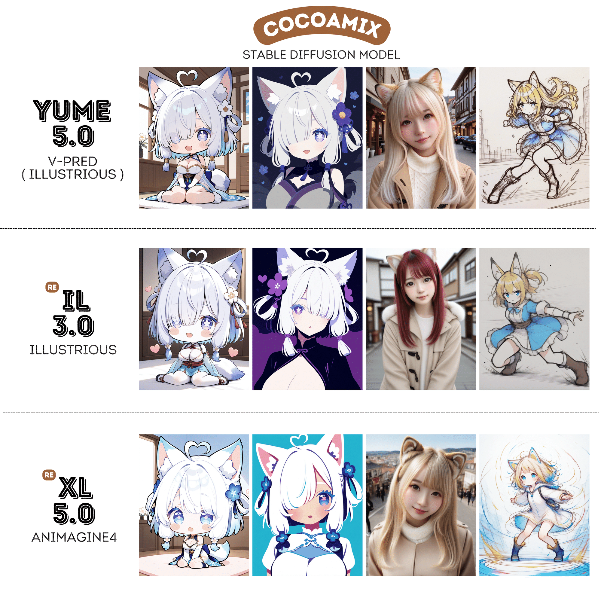 cocoamix モデル一覧（XL・IL・Pony・SD1.5・v-pred・Flux・Qwen