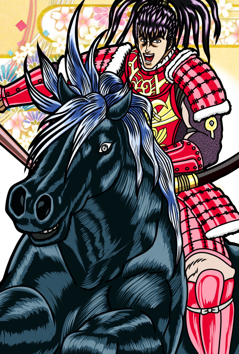 年賀イラスト「前田慶次と松風（花の慶次）」 ｜夏色アサシン