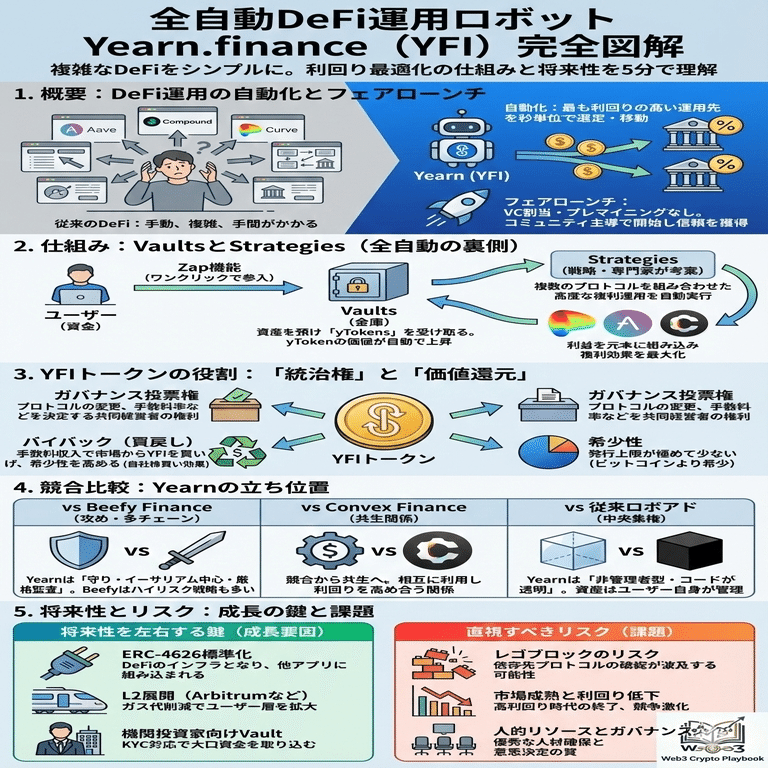 暗号資産ヤーンファイナンス(YFI)とは？仕組み・将来性・買い方を徹底解説｜Web3 Crypto Playbook
