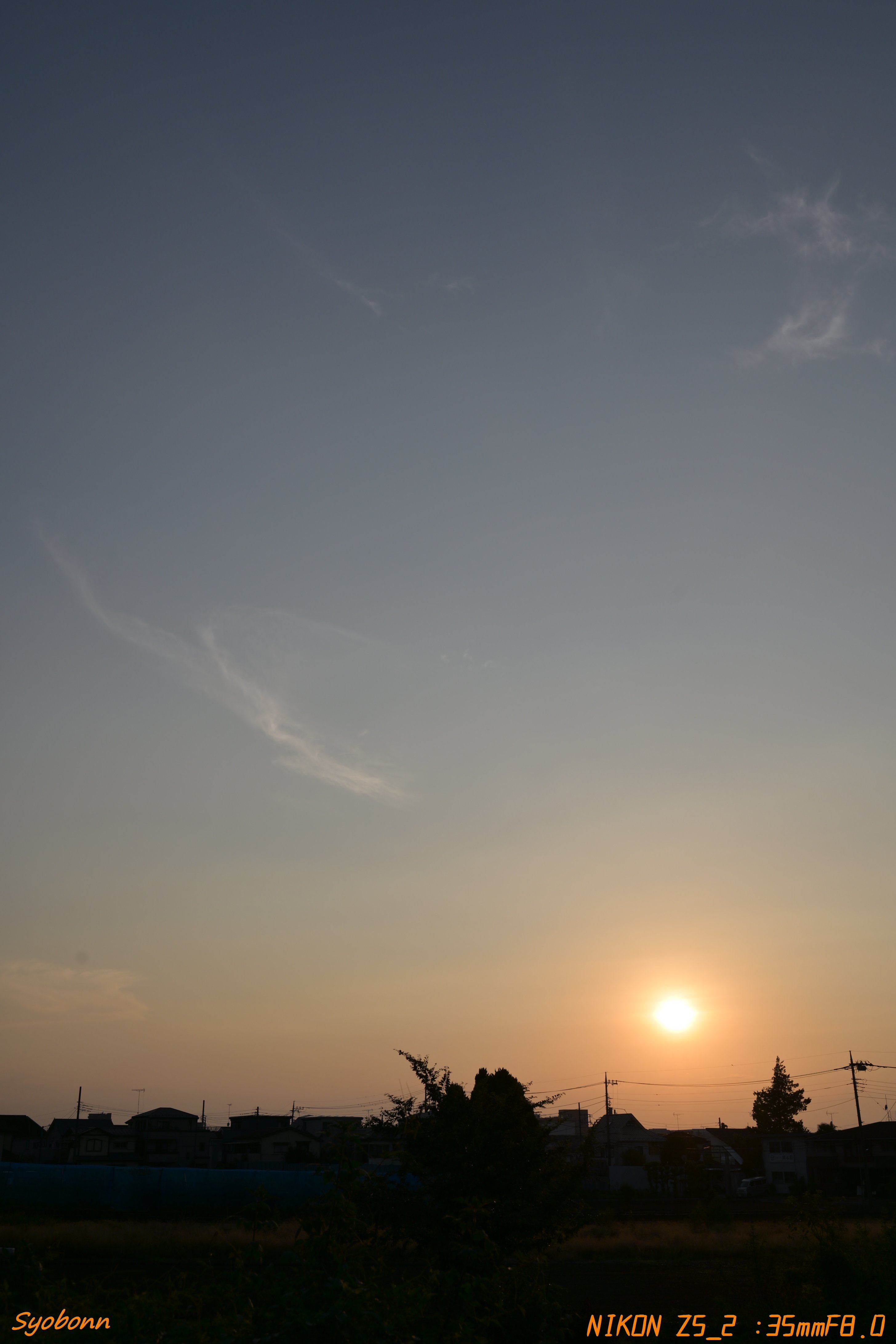 Z35mmF1.8で夕陽 #169_2508｜(´・ω・｀)