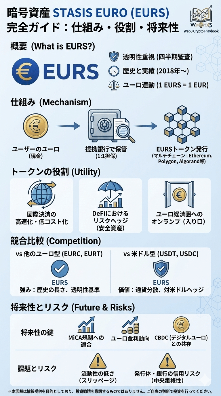 暗号資産STASISユーロ(EURS)とは？仕組みや将来性、リスクを徹底解説｜Web3 Crypto Playbook