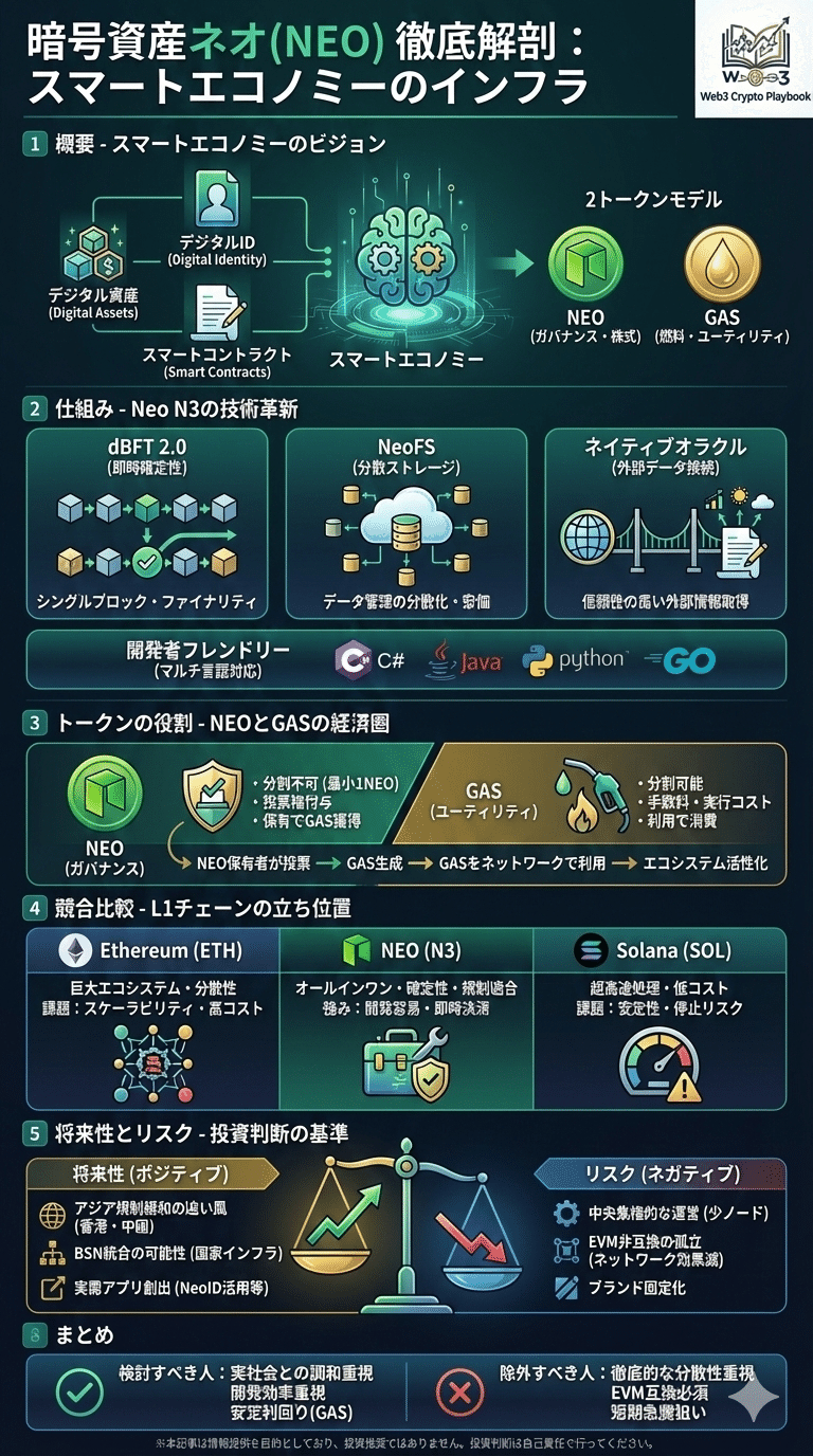 暗号資産ネオ(NEO)とは？将来性や仕組み・リスクを解説｜Web3 Crypto Playbook