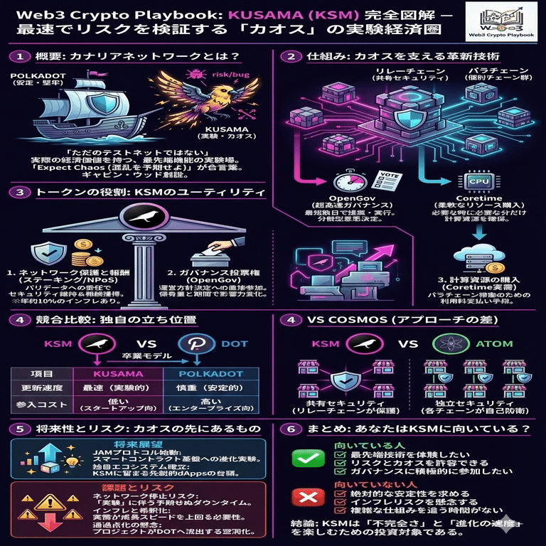 暗号資産クサマ(KSM)とは？ポルカドットとの違いや将来性を徹底解説｜Web3 Crypto Playbook