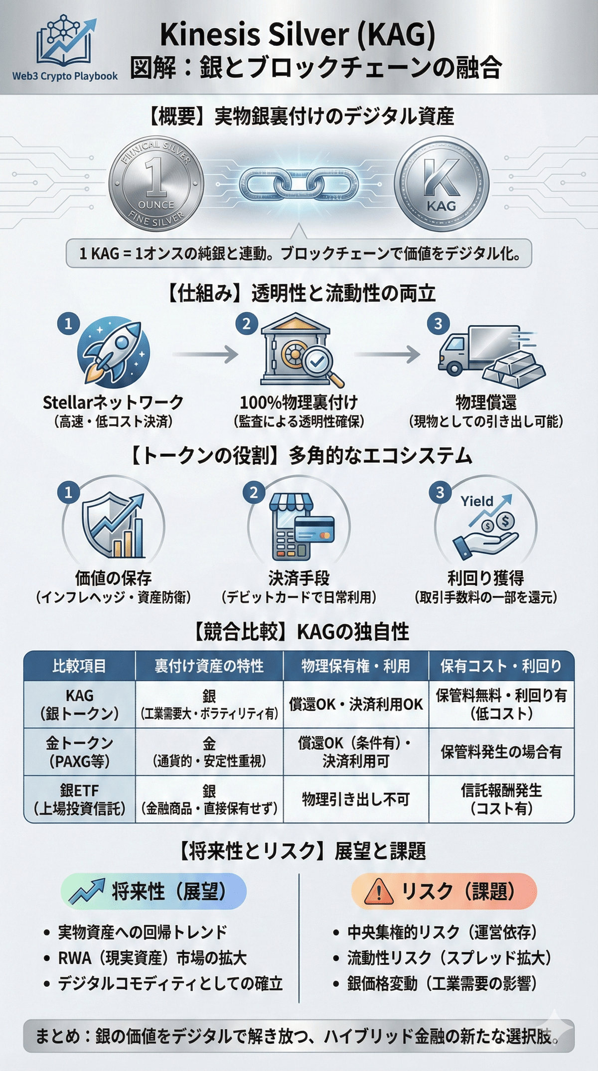 暗号資産Kinesis Silver(KAG)とは？仕組みやリスク・将来性を解説｜Web3 Crypto Playbook
