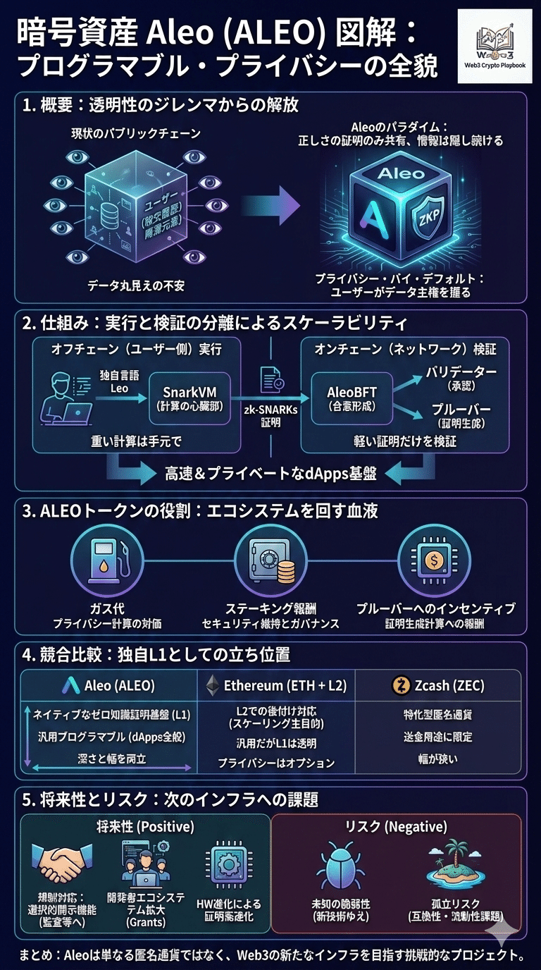 暗号資産Aleo(ALEO)とは？将来性や仕組み・課題点を解説｜Web3 Crypto Playbook