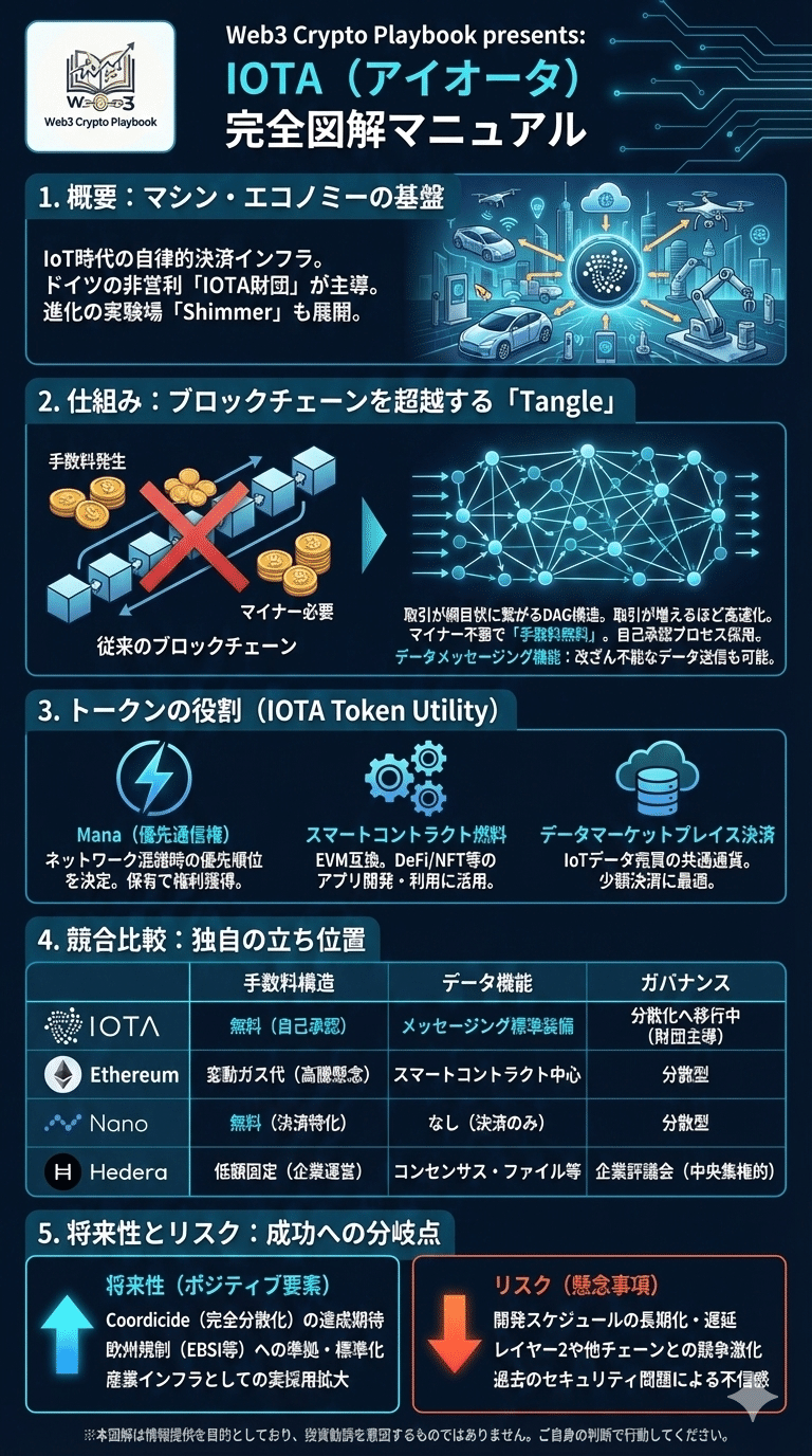 IOTA(アイオータ)とは？将来性や仕組み・課題点・買い方を解説｜Web3 Crypto Playbook
