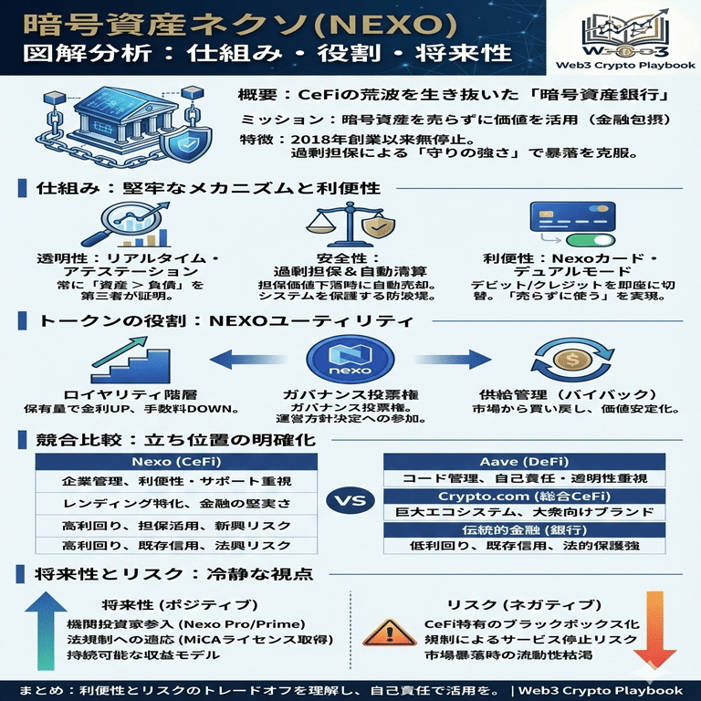 暗号資産ネクソ(NEXO)とは？将来性や仕組み・課題点を解説｜Web3 Crypto Playbook
