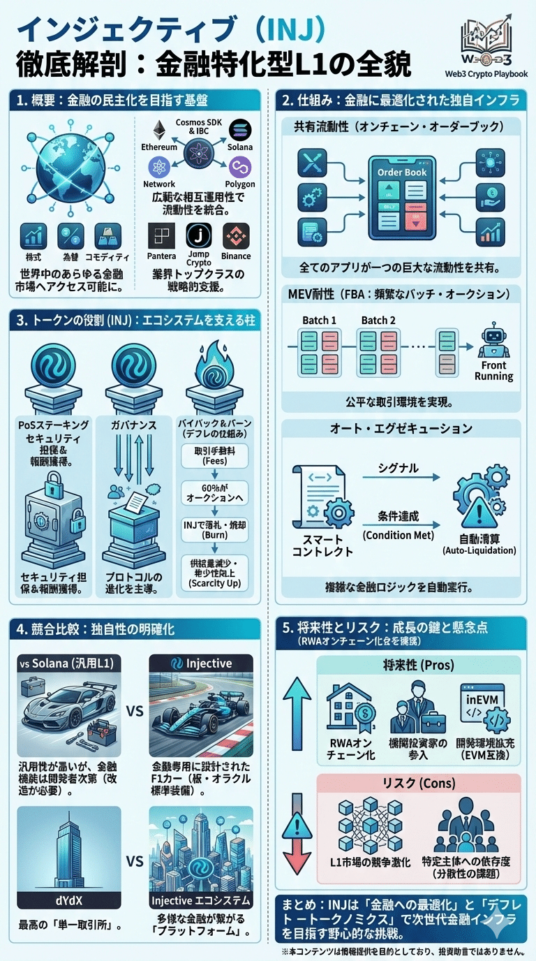 暗号資産Injective(INJ)とは？将来性や仕組み・リスク・買い方を解説｜Web3 Crypto Playbook