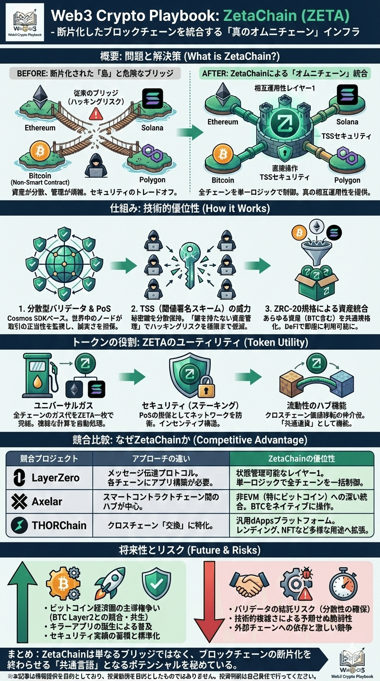 暗号資産ZetaChain(ZETA)とは？将来性は？オムニチェーンの革新とビットコイン活用の真価を解説｜Web3 Crypto Playbook