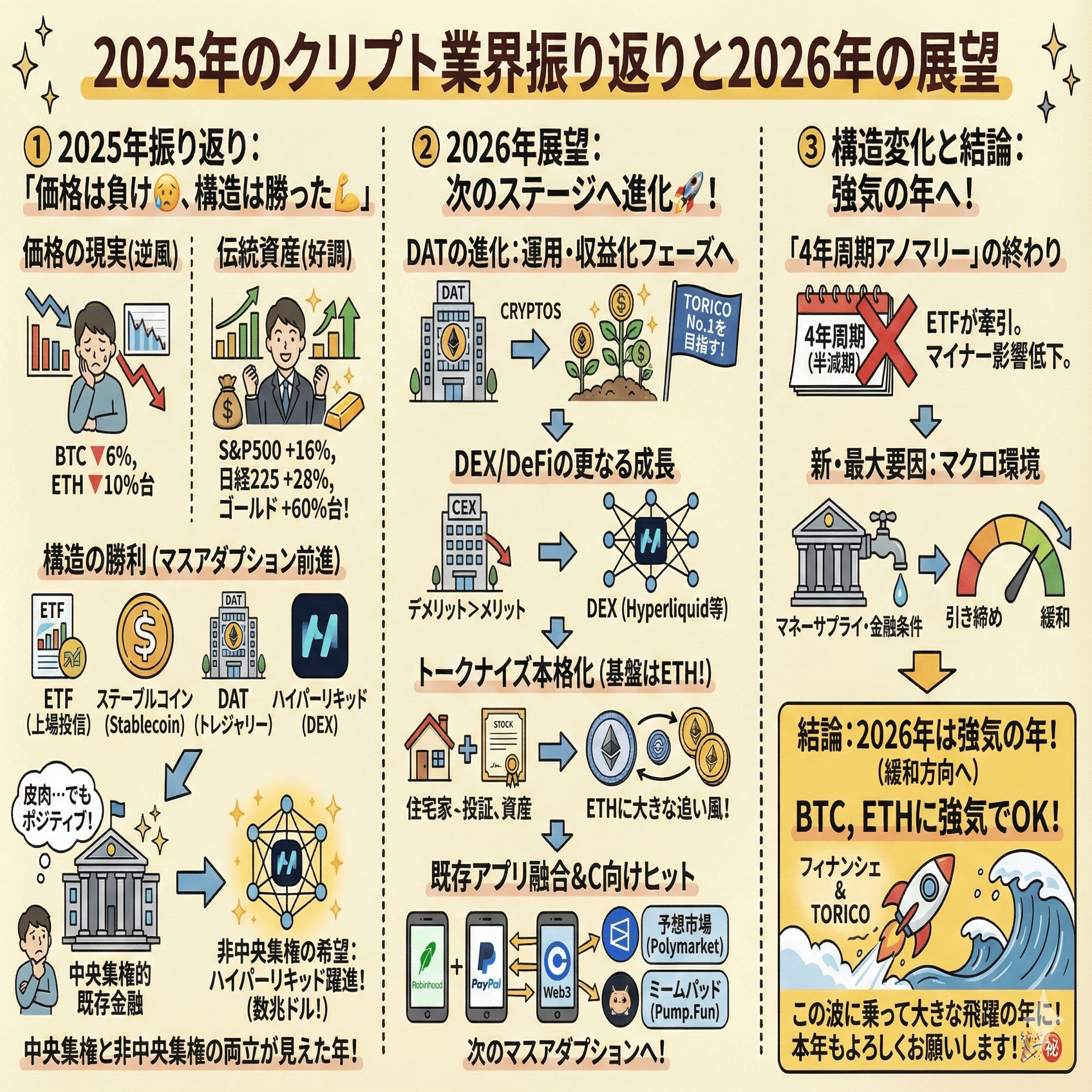 2025年のクリプト業界の振り返りと2026年の展望 > フィナンシェ、TORICO 國光宏尚：クリプトおじさん｜国光宏尚 (Hiro  Kunimitsu)