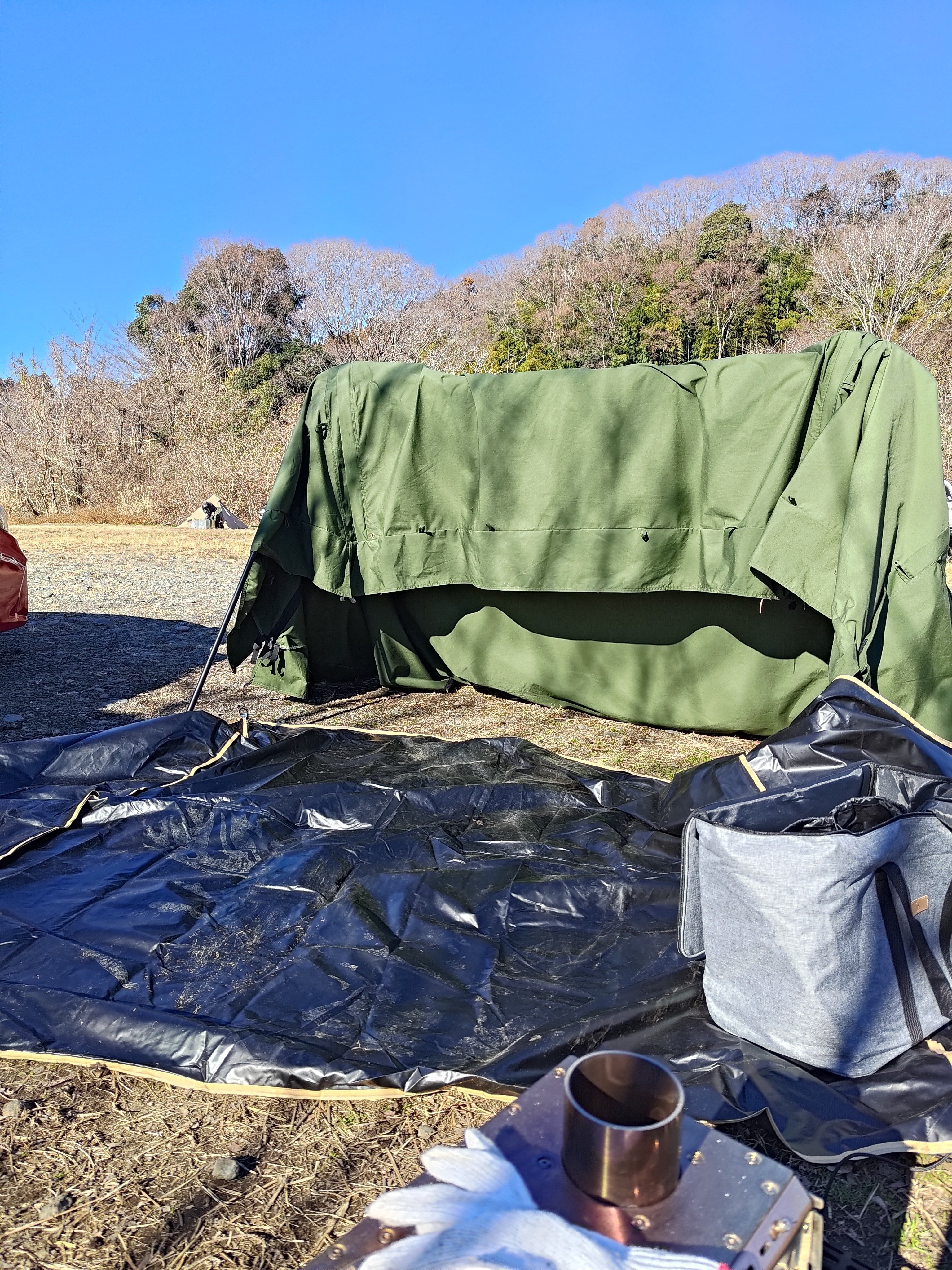 ソロキャンプNo.2～角田大橋河川敷(野営地)｜繭婆