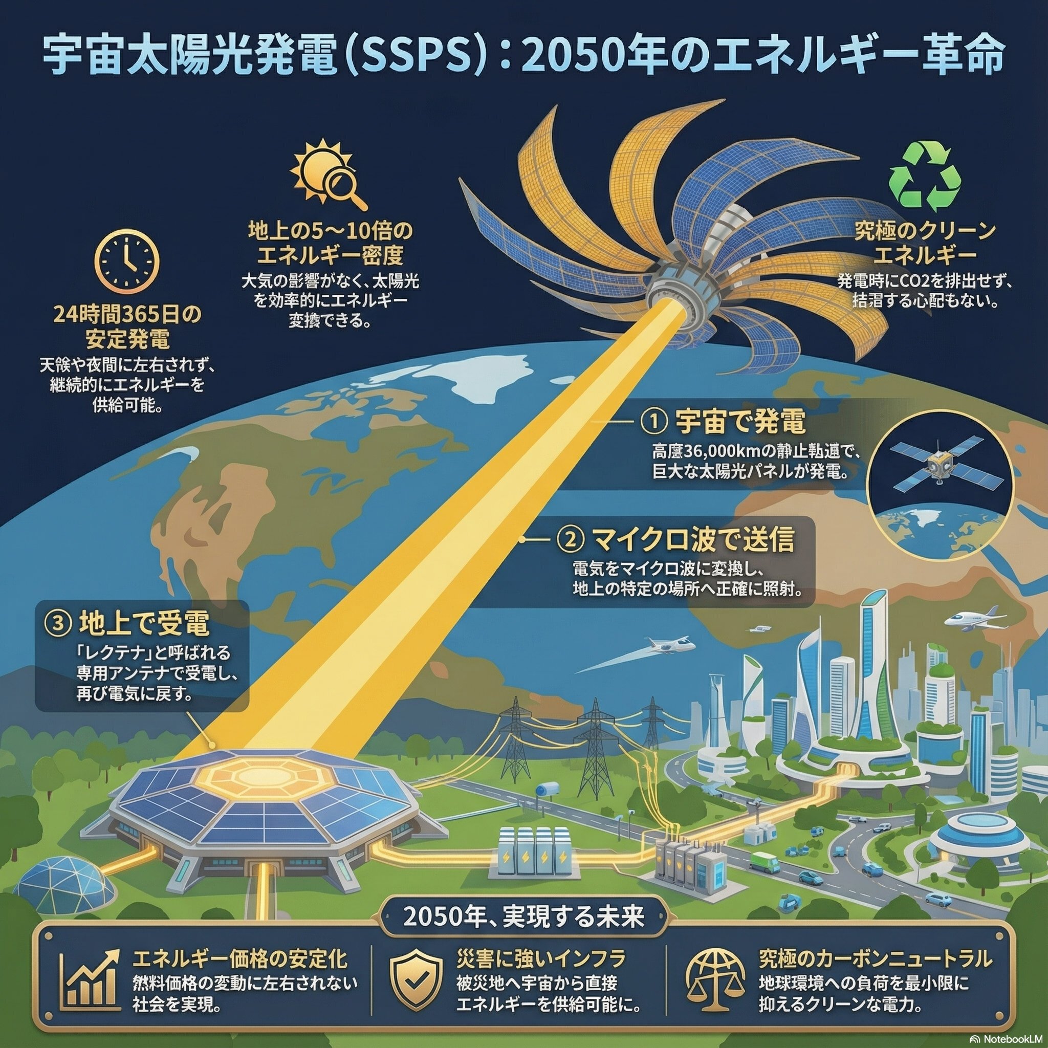 2050年のエネルギー革命：宇宙太陽光発電（SSPS）が切り拓く究極の