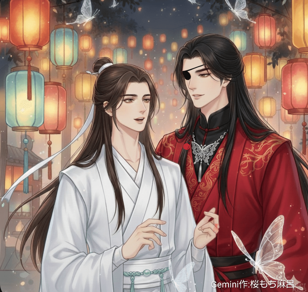 ♥️【天官賜福】鬼市・灯籠クイズ🏮天然謝憐が花城の耳元で囁いた言葉