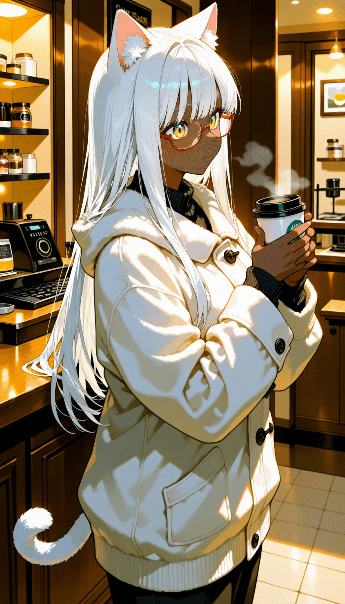 銀色少女と冬の散歩｜AIイラスト｜芽乃葉✨️AIといっしょに創る