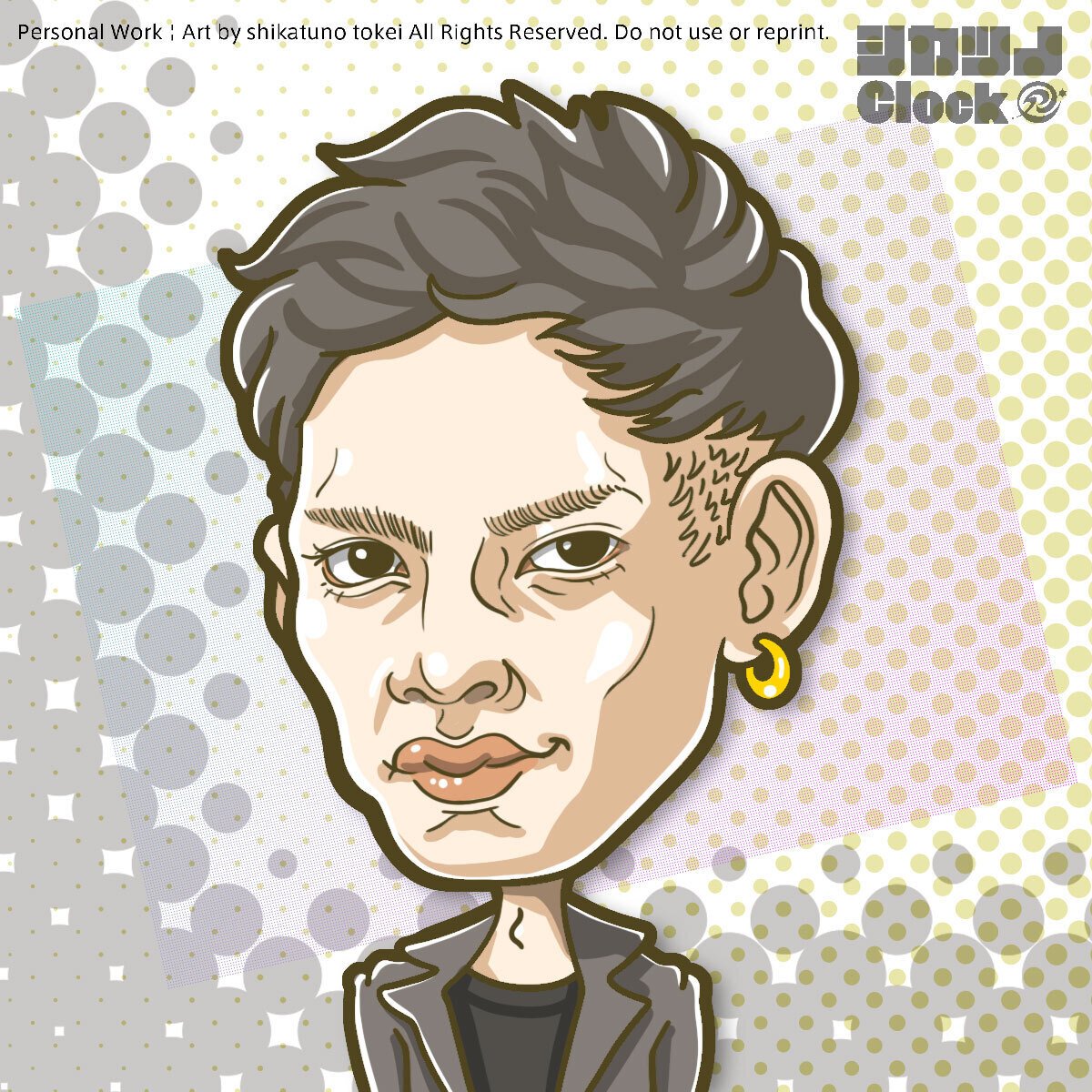 似顔絵イラスト 【作例1】｜鹿角時計