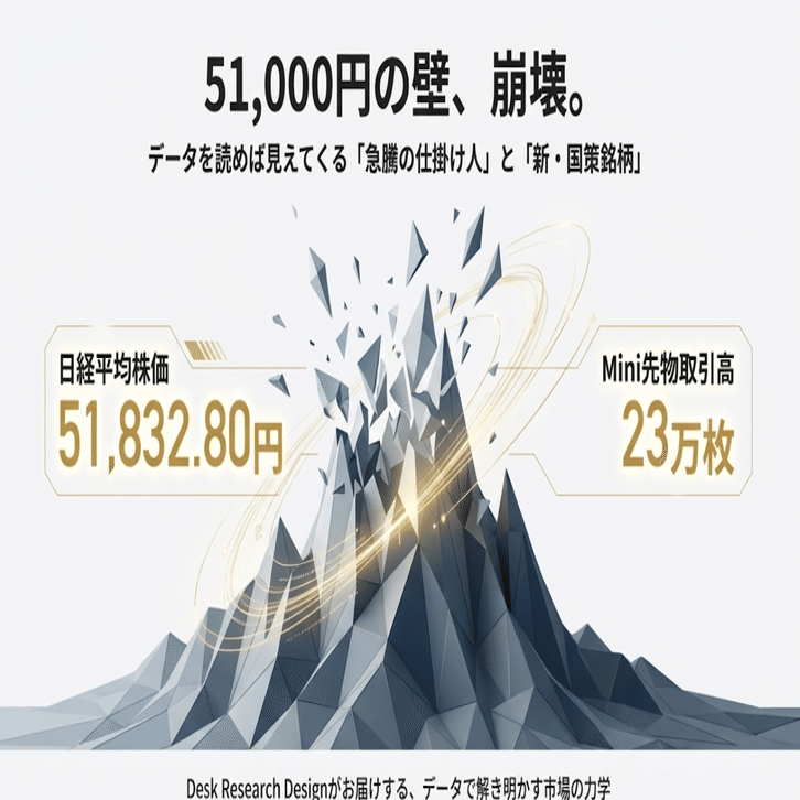 2026年1月5日】本日の株式市場：「市場急騰の仕掛け人（欧州系が日中先物3.8兆円投下!!）と新国策銘柄」｜Desk Research Design