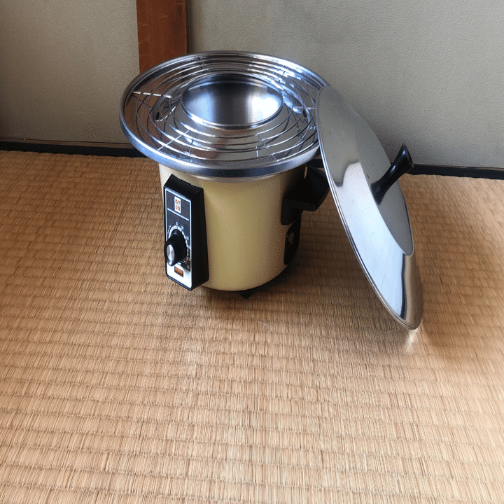 【昭和レトロ】ナショナル ガス 天ぷら鍋 昭和レトロ家電レビュー ナショナル お座敷てんぷら鍋 (手書き)｜AIな