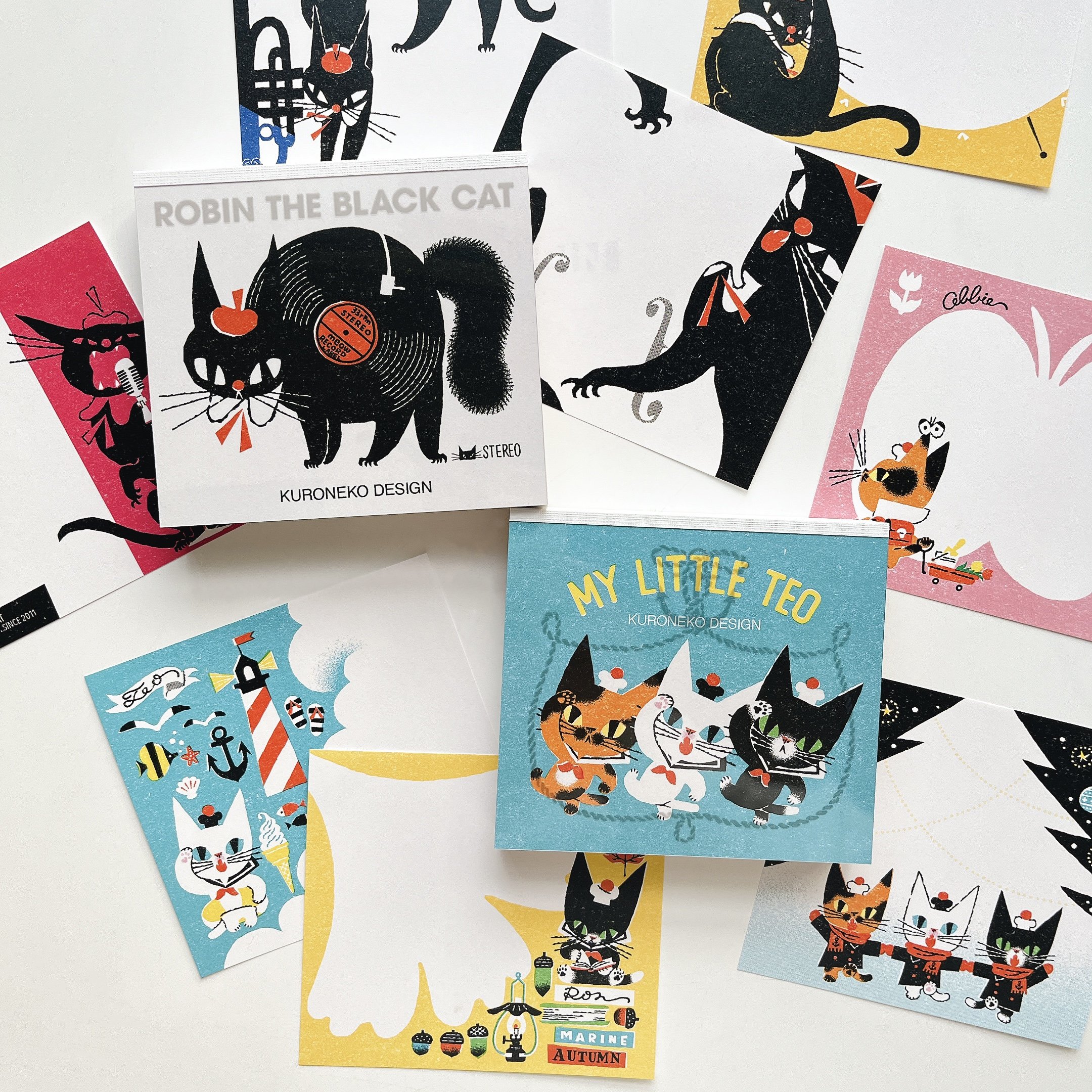 2026 春の新作②浅野みどり 一筆箋・黒ねこ意匠 ブロックメモ｜表現社