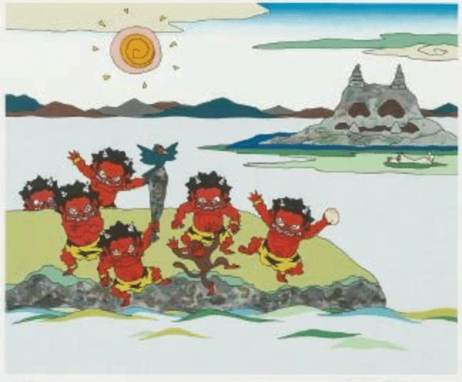 瀧下和之 赤鬼 vol.6 #桃太郎 #KAZUYUKI TAKISHITA 桃太郎図 トラと赤鬼。 by Kazuyuki Takishita | Art Scenes | Find