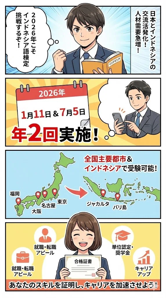 保存版】2026年｜インドネシア語技能検定の日程・費用・受験地を徹底