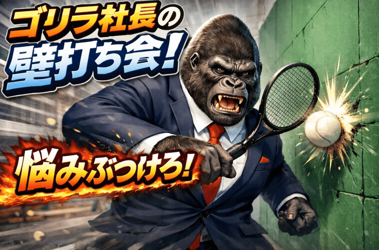 ゴリラ社長ページ SNSで人気の『ゴリラシリーズ』のキャラクター「ゴリラのひとつかみ
