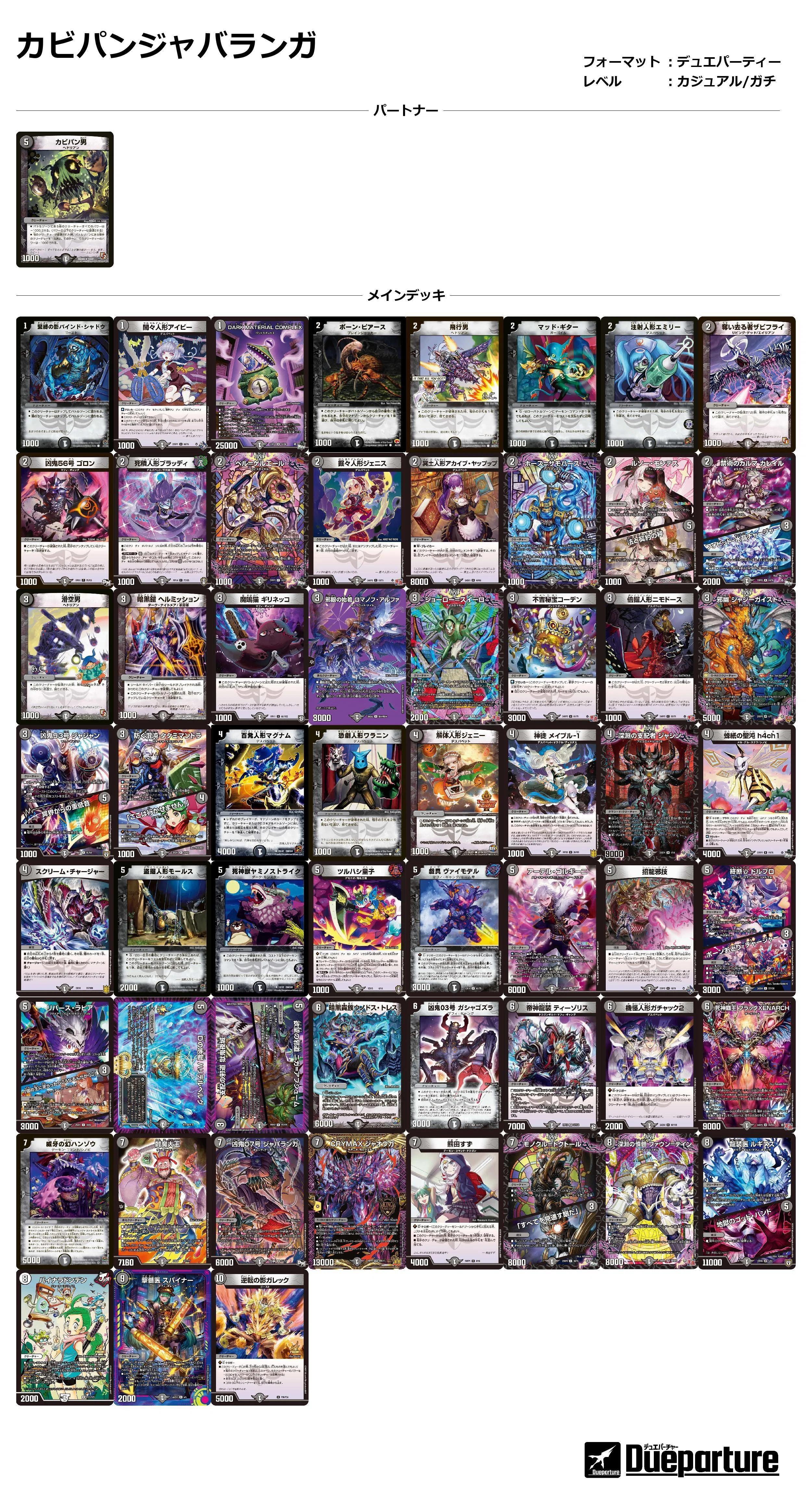 デュエパ】安くて変で勝てる! 黒単カビパンジャバランガ【デッキ解説