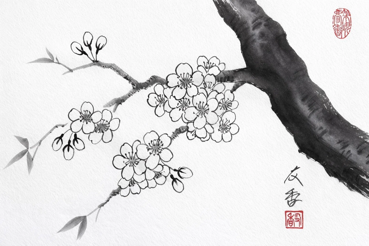 終了しました】3月 水墨画ワークショップ｜春の桜を描く（初心者歓迎