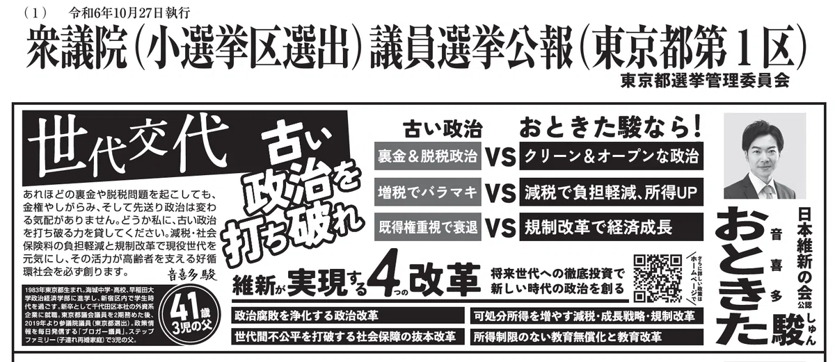 選挙公報のサイズ規定