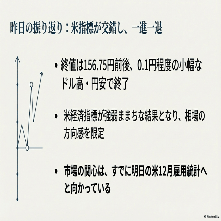 2026/01/08】本日のドル円戦略｜嵐の前の静けさ、重要指標を前にレンジ相場をどう乗り切るか｜yupi