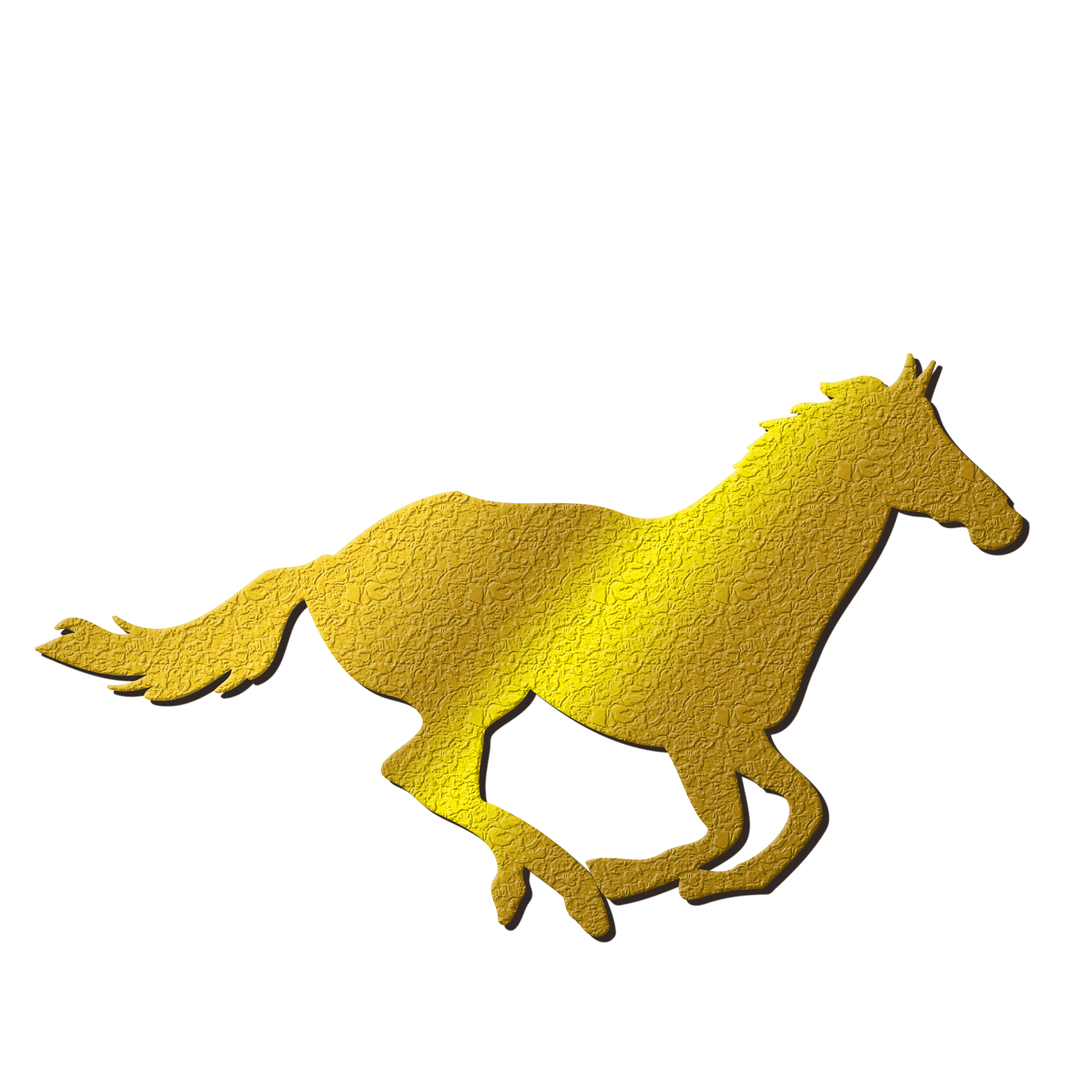ゴールドに輝く金の馬のイラストアイコン01｜クリエーター・ダイアリー