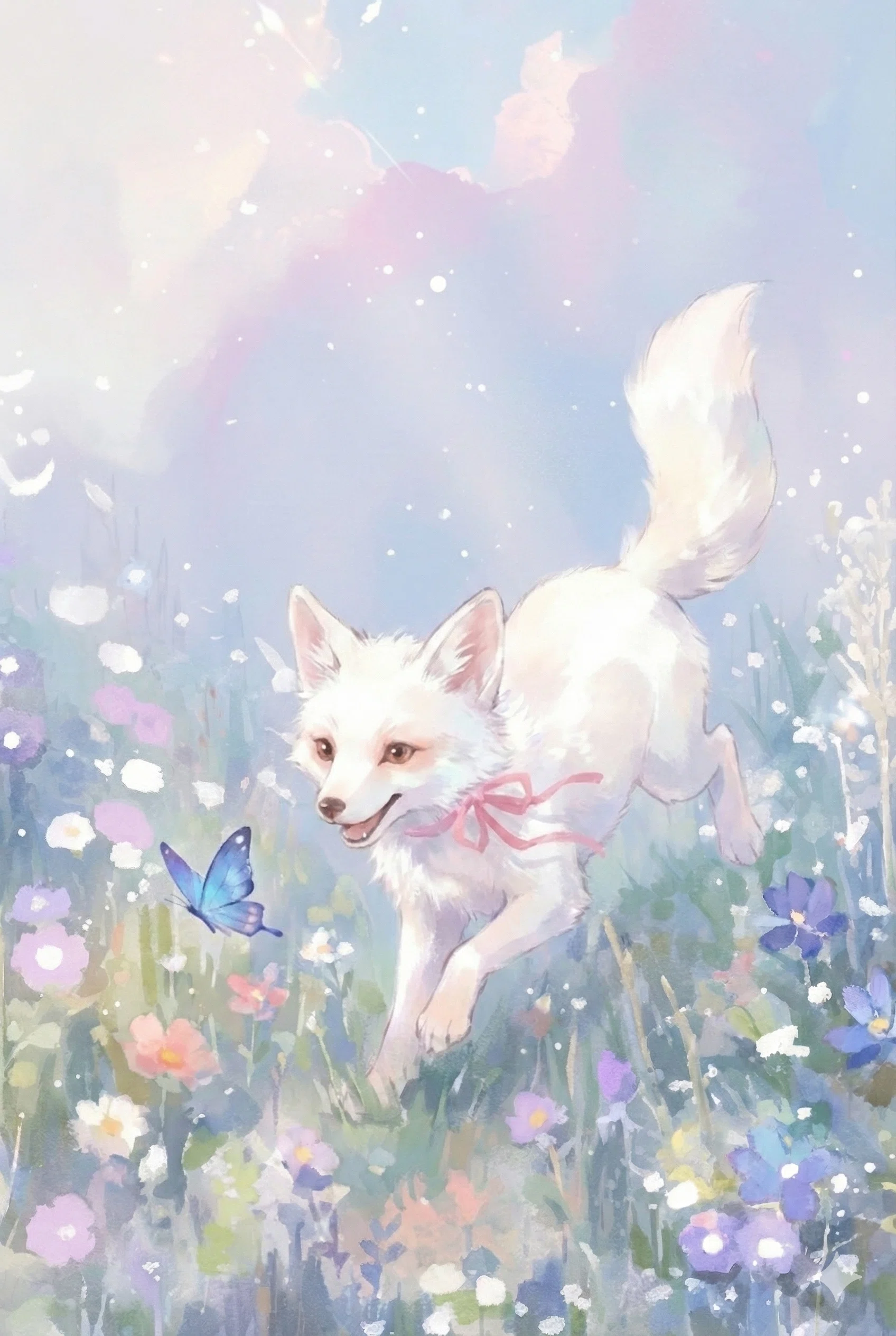 花畑できつねが見つけたもの【Midjourney｜画像生成AI｜AIイラスト｜AI