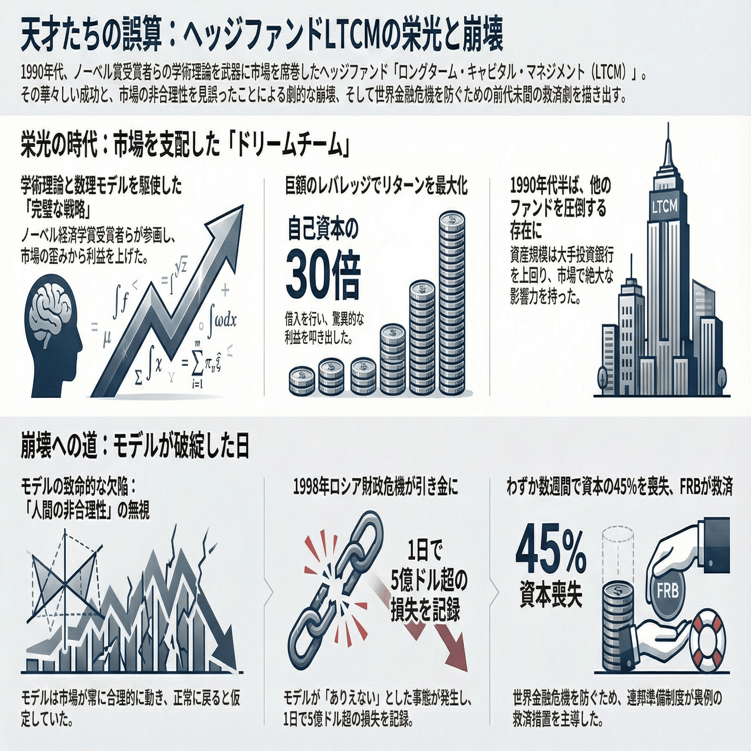 ノーベル賞受賞者も破産？ 天才集団LTCMが市場に敗れた3つの教訓｜本好きの部屋