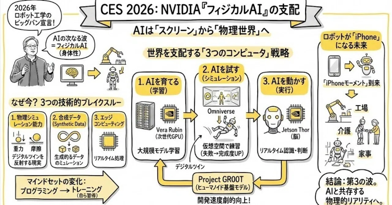 1日1note_グラレコログ_vol.4 〜 【CES 2026：「フィジカルAI」の支配