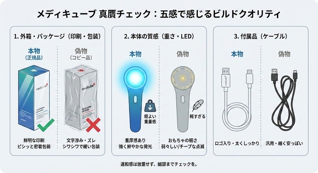 メディキューブ ブースタープロの偽物と見分け方｜アプリ連携・並行
