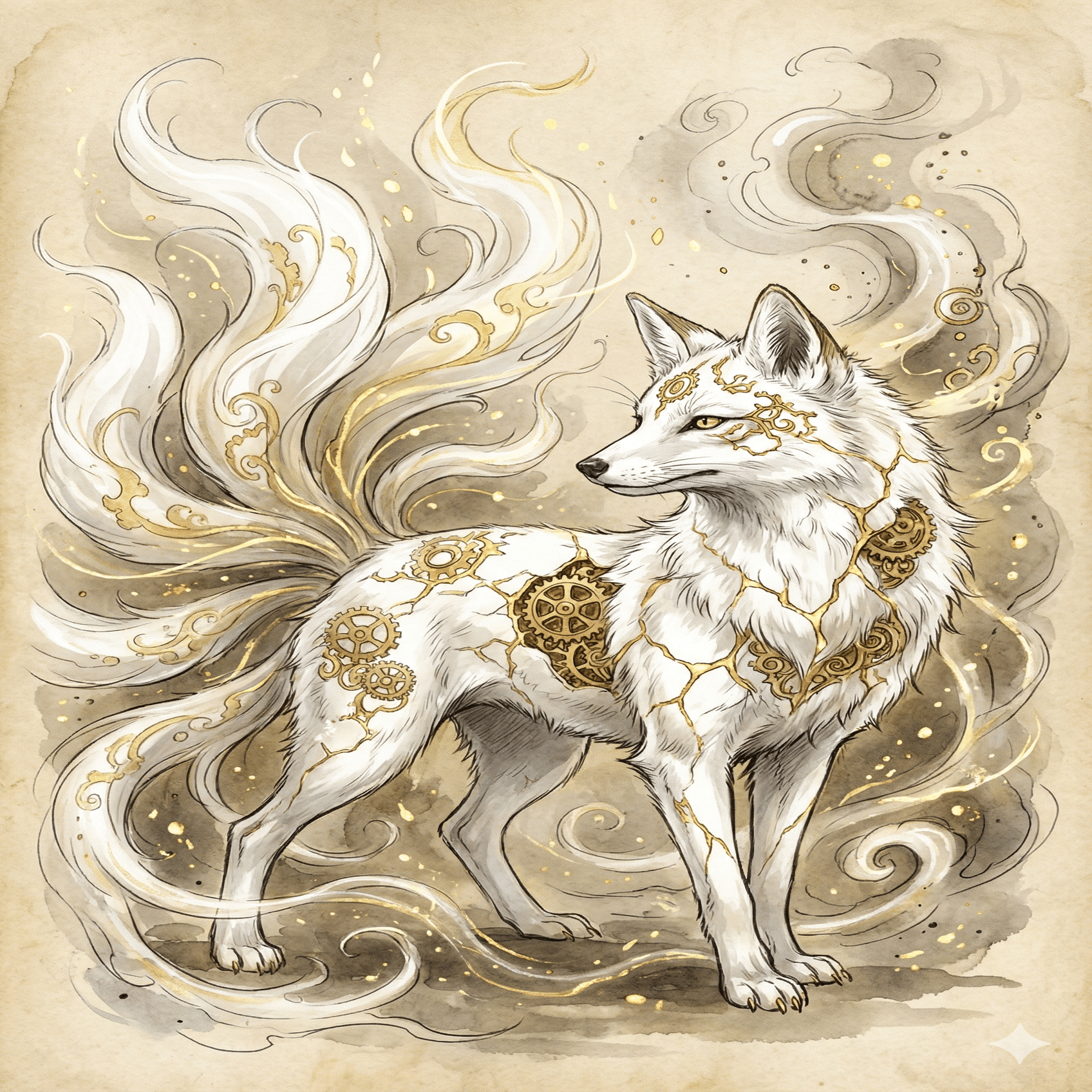 幻想画廊】No.003 幻視の黄金機巧狐（新装改訂版） Fantasy Gallery No