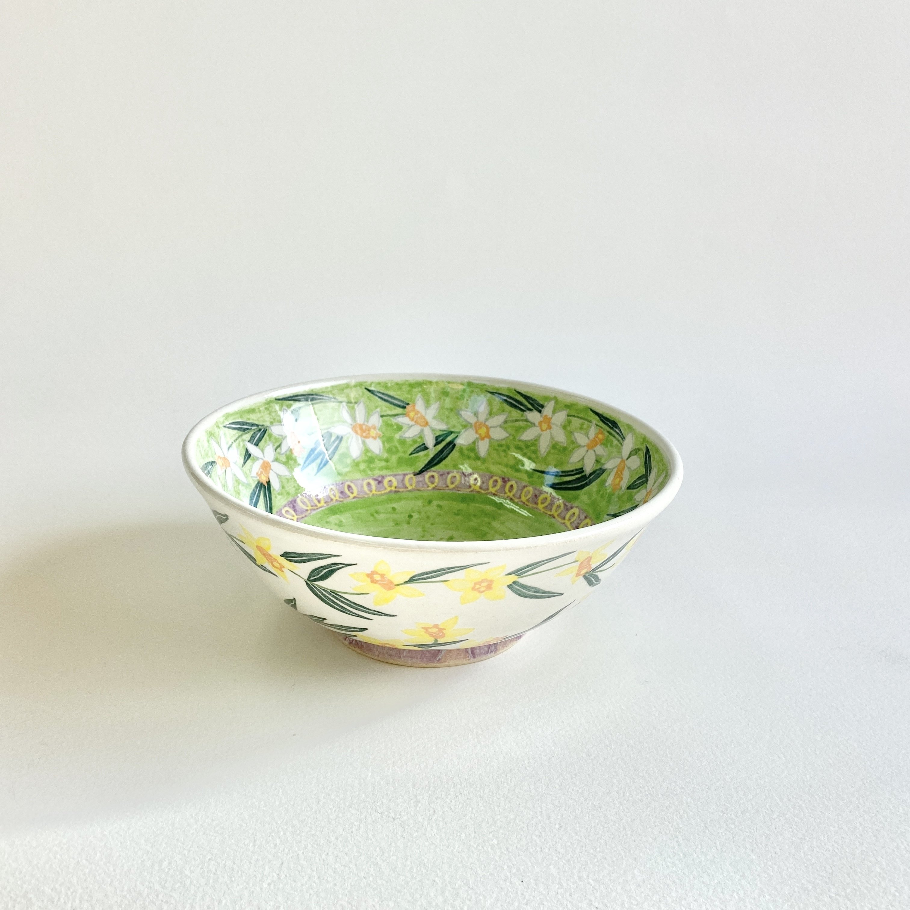 昨年末の制作：深めボウルの絵付け｜藍菖窯