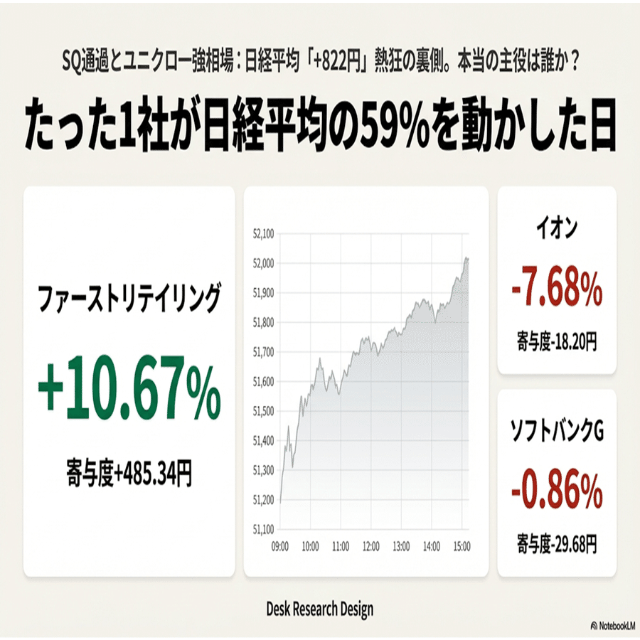 2026年1月9日】本日の株式市場：「SQ通過の安心感が広がる」（しかしながら夜間の米国雇用統計、裁判結果？に要警戒）｜Desk Research  Design