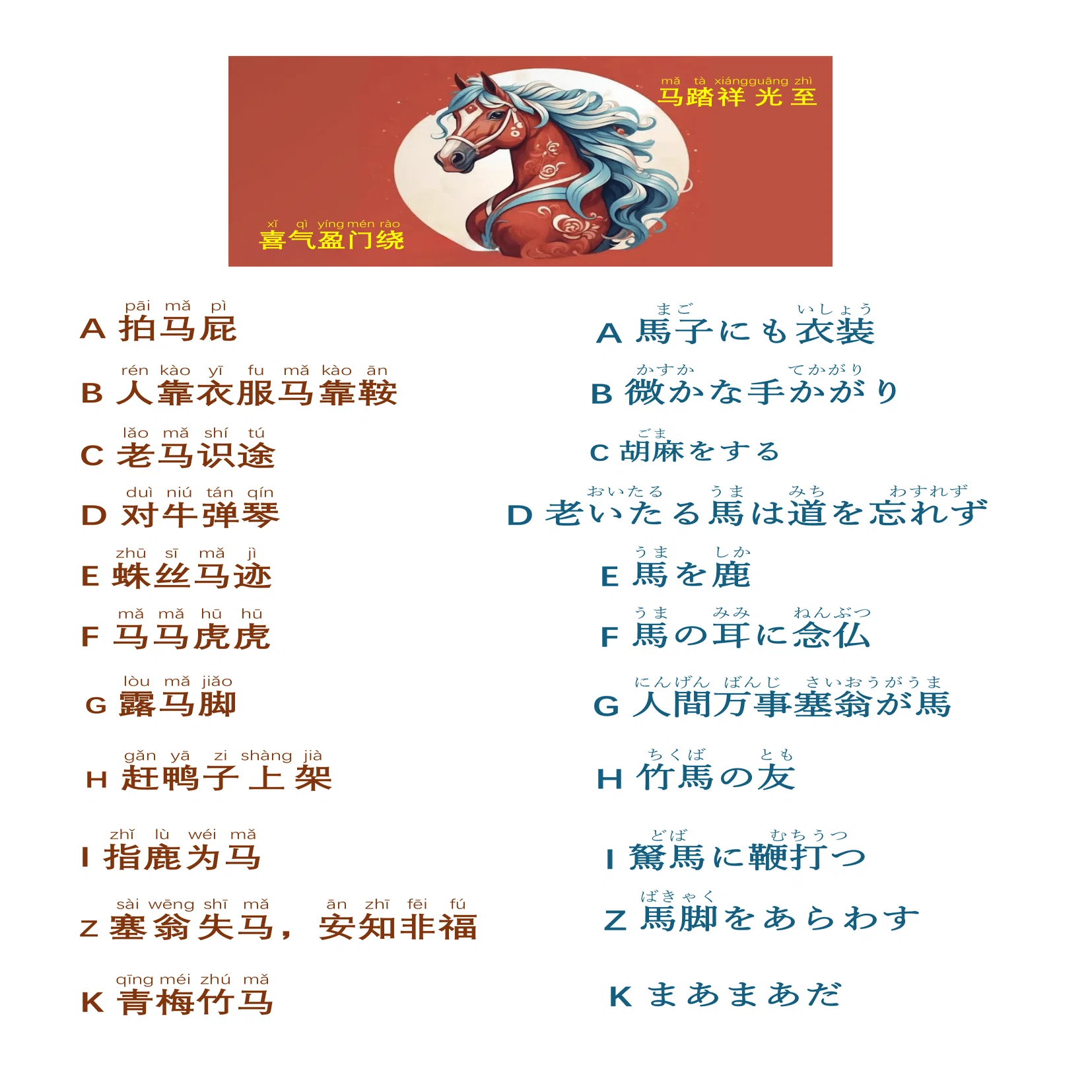 中国語学習】2026年は午年！馬にまつわる中国語のことわざクイズ｜王佳沂