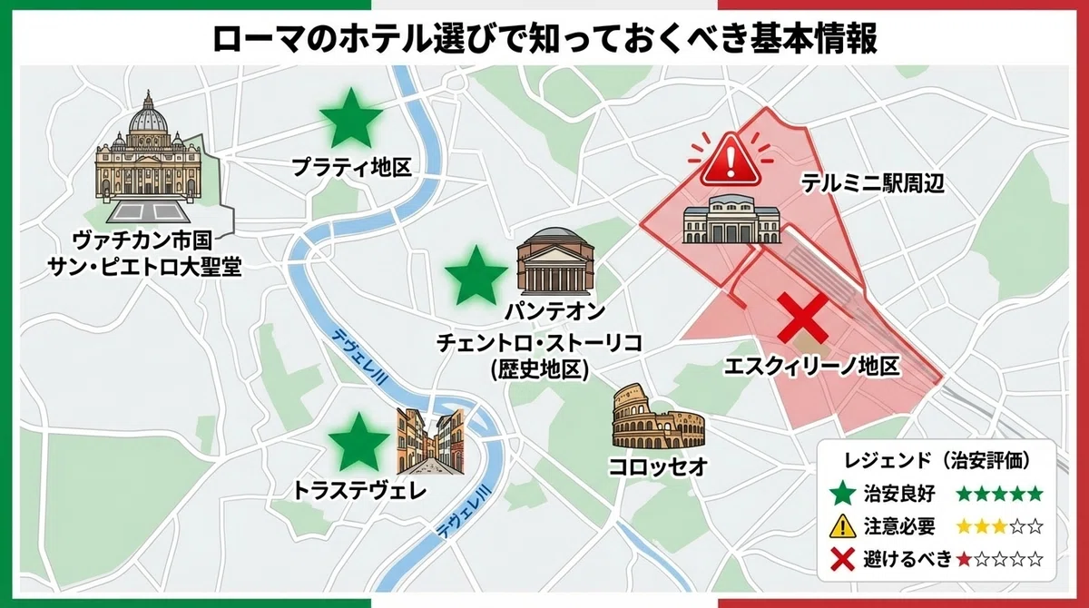 在住者解説｜ローマのおすすめホテルエリア3選【治安で選ぶ/2026年版】｜「住んでる人に聞いてみた」編集部