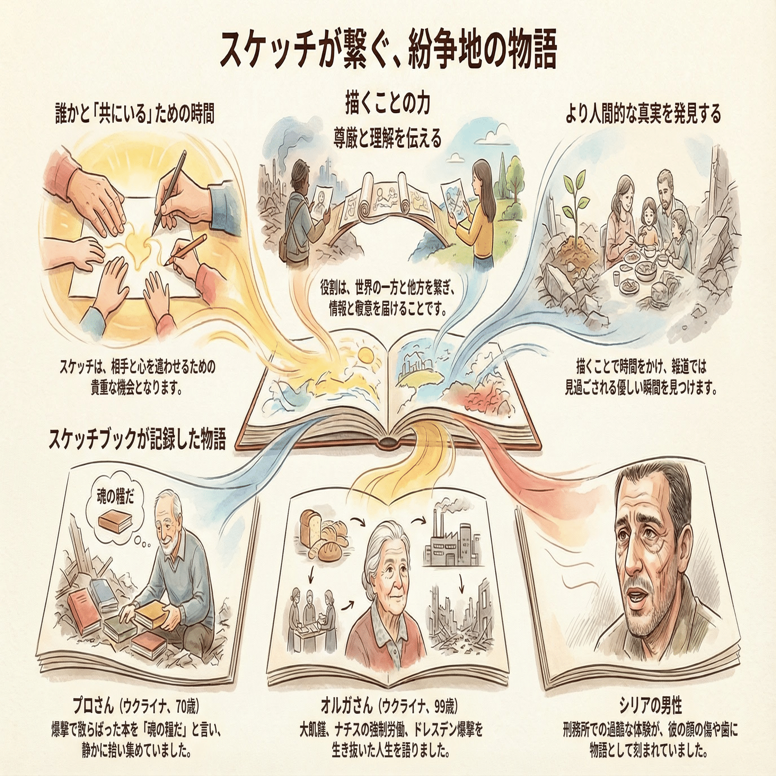 戦場でカメラではなく「鉛筆」を選ぶ理由。一枚のスケッチが伝える、戦火の裏にある3つの真実｜TEDキュレーター