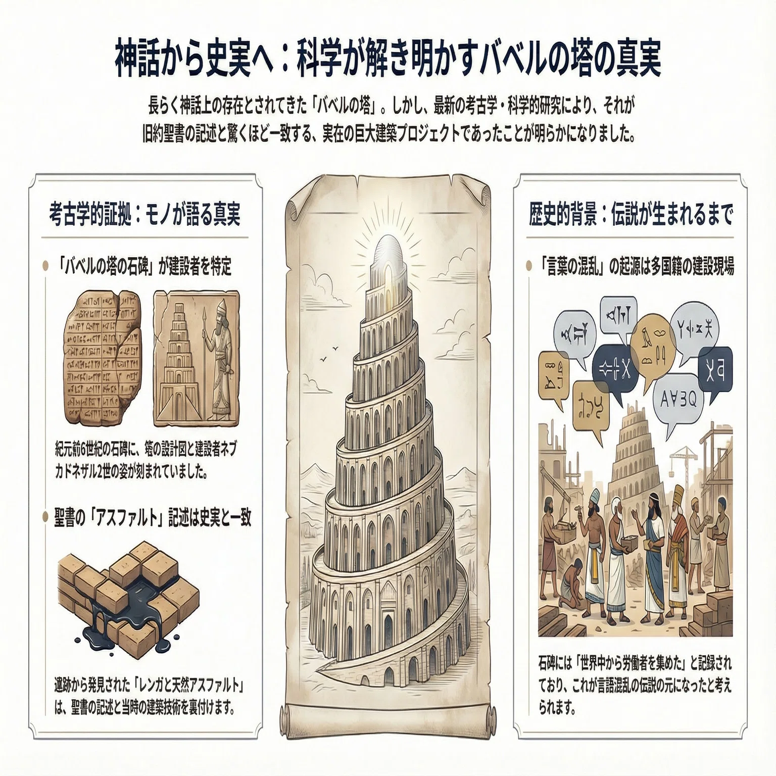 神話が現実になる瞬間。科学が証明した「バベルの塔」の正体と、2500年