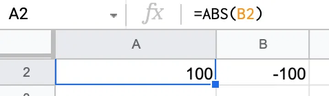 Absolute Value Table Example Spreadsheets | Math and Statistical Functions (CONVERT, ROUND, SUM, etc ...