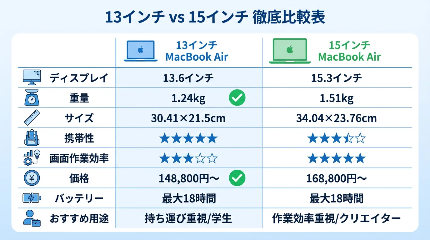 MacBook Air 13インチや15インチで後悔する人が多発する理由は？注意点