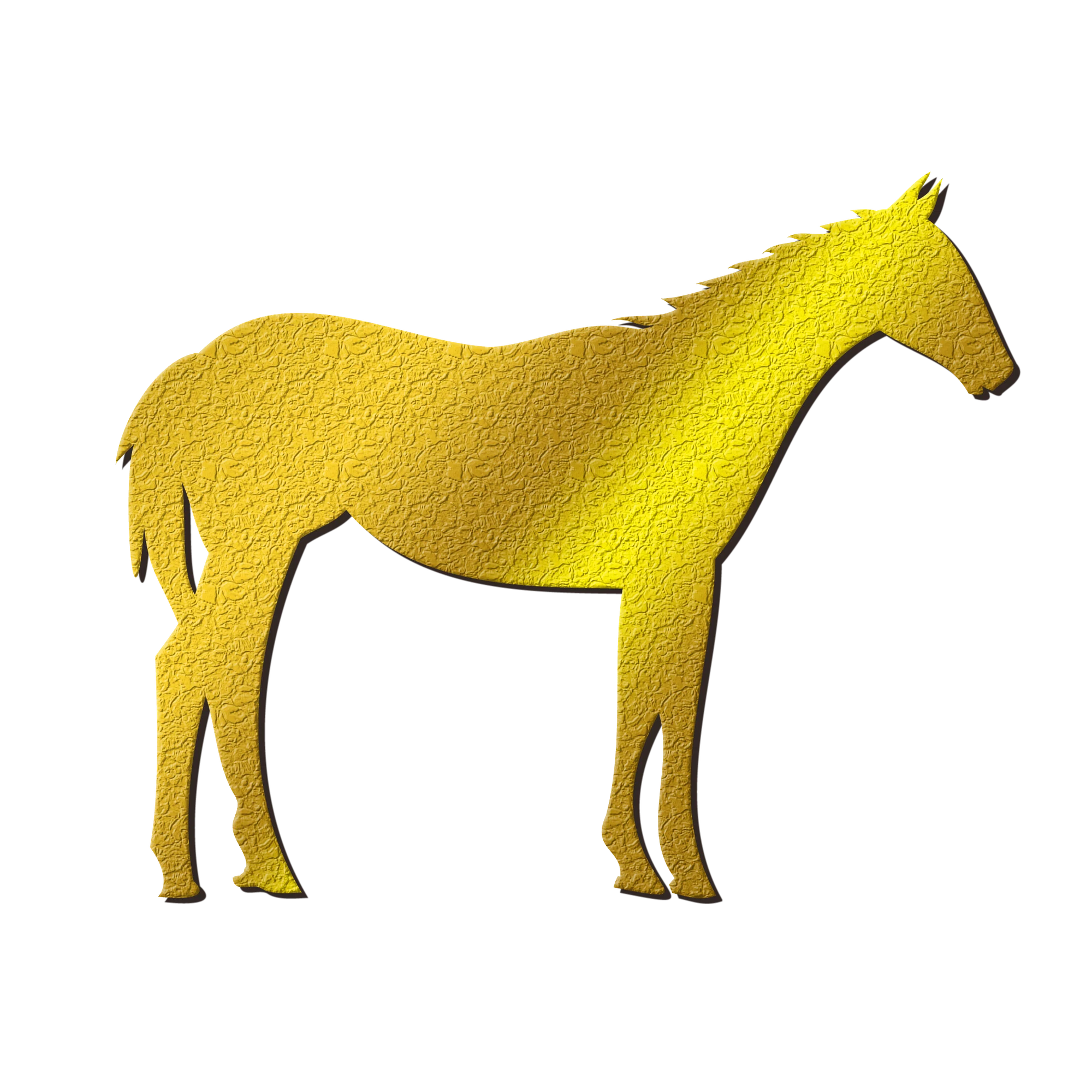 ゴールドに輝く金の馬のイラストアイコン02｜クリエーター・ダイアリー