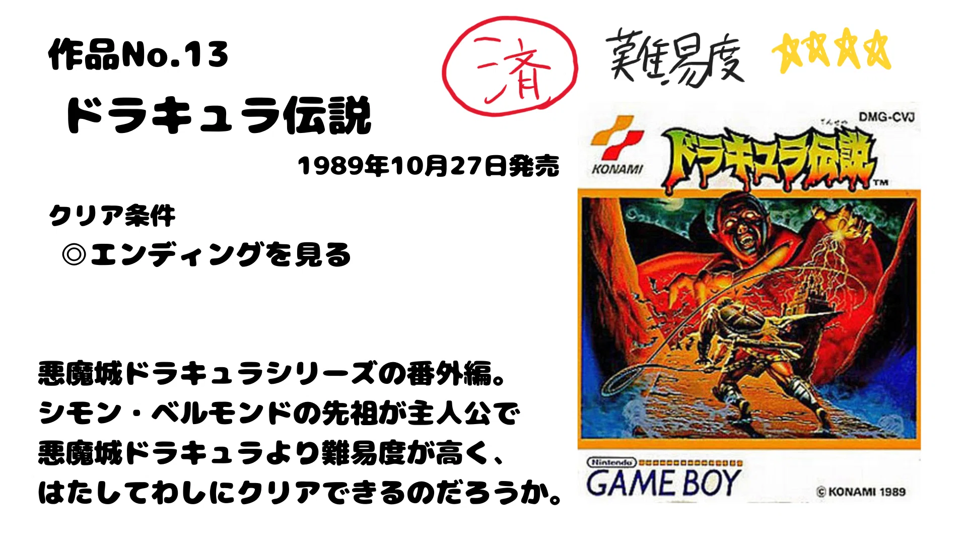 全ゲ行脚 作品No.13「ドラキュラ伝説」プレイ日記｜マグモギ