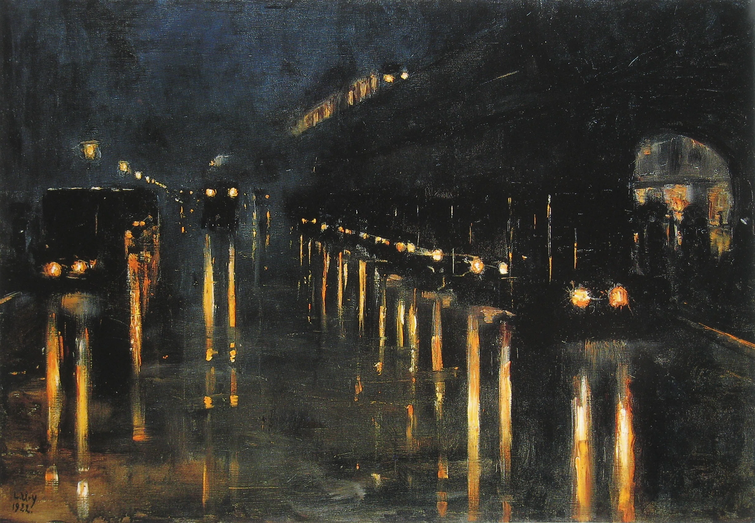 絵画　ユリンスタ作 雨のベルリンが光り出すとき——レッサー・ユリィの“濡れた夜景”｜東京