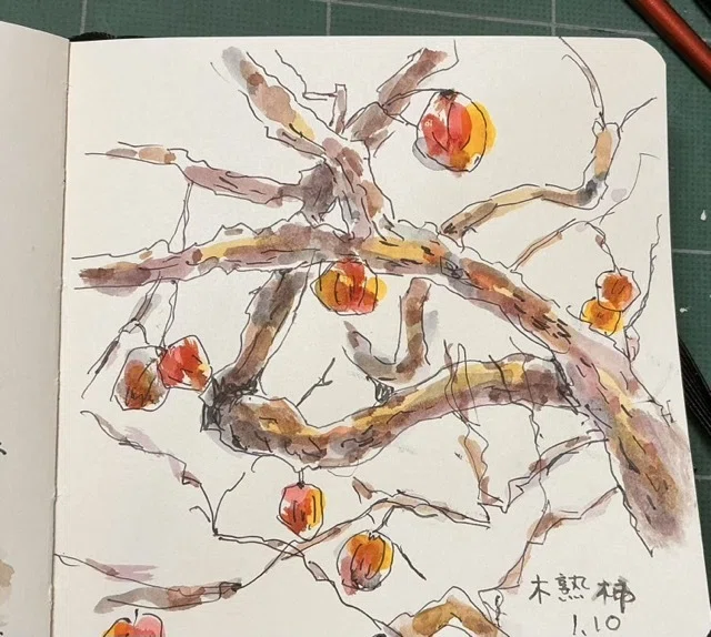 絵を描く手帳に2点描いた｜水彩スケッチ帖